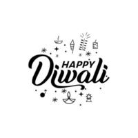 Ilustración de diwali para la celebración del vector de tipografía del festival de la comunidad hindú