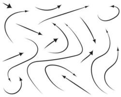 vector conjunto de flechas dibujadas a mano, elementos de presentación sobre fondo blanco