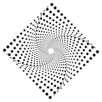 Fondo monocromático abstracto, elemento decorativo, diseño de puntos en espiral, op art vector