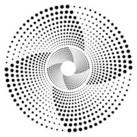 Design spiral dots backdrop. Abstract monochrome background. Vector-art illustration. Op art. vector