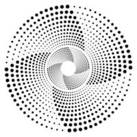 Design spiral dots backdrop. Abstract monochrome background. Vector-art illustration. Op art.