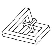 Impossible object. Optical illusion shape. 3d illustration. Op art figure. vector