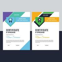 Award and professional certificate template layout vector