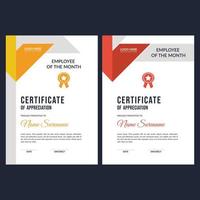 Award and professional certificate template layout vector