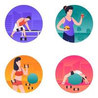 conceptos de ejercicios de gimnasio vector