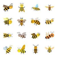 Pack Of Cartoon Bee vector