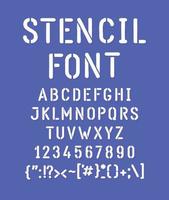 White stencilled font. Vector. The letters are all separately. A set of letters, full English alphabet. Latin characters. Hipster military letters. vector