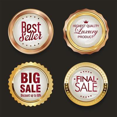 Luxury premium sale golden labels modern design