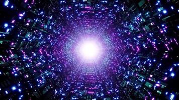 Glittering Neon Light Sci Fi Tunnel video