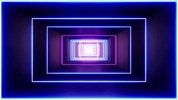 leuchtender Neonlicht-Rechtecktunnel video