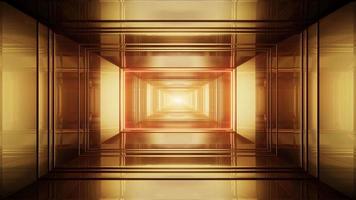 luce rossa a forma di rettangolo nel tunnel d'oro video