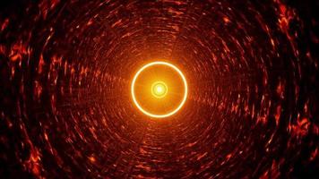 círculo laranja clarão de luz túnel loop vj video