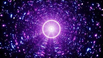 Neon Circle Light in the Sci Fi Pattern Tunnel video