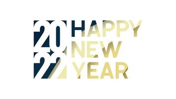 Happy New Year 2022 Text Animation with Moving Gradient color background video