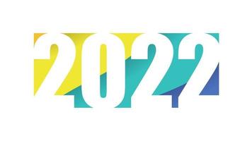 feliz ano novo 2022 texto animação com movimento gradiente de fundo de cor video