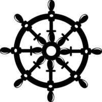 Marine symbol, ship steering wheel, rudder. Design for decoration. Textile, print, paper. vector