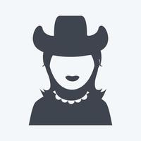 icono de mujer - estilo de glifo - ilustración simple, buena para impresiones, anuncios, etc. vector