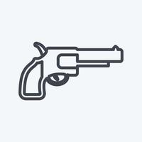 Icon Revolver - Line Style - Simple illustration, Good for Prints , Announcements, Etc vector