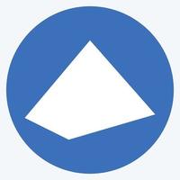icono de pirámide - estilo de sombra larga - ilustración simple vector