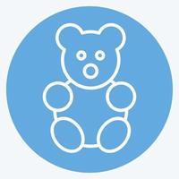 icono de oso de peluche - estilo de ojos azules - ilustración simple vector