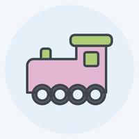 Icono de tren de juguete i - estilo mate de color - ilustración simple vector