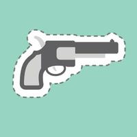 Sticker Revolver, Line Cut - Simple illustration, Good for Prints , Announcements, Etc vector