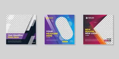 Modern promotion square web banner vector