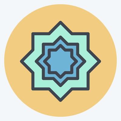 Icon Islamic Star - Color Mate Style - Simple illustration