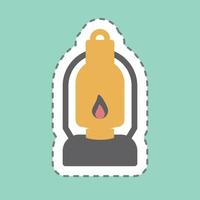 Sticker Lit Lamp - Line Cut - Simple illustration vector