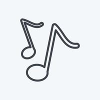 icono nota musical i - estilo de línea - ilustración simple, buena para impresiones, anuncios, etc. vector