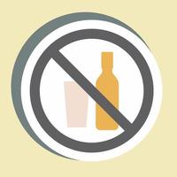 Sticker No Drinks - Simple illustration vector