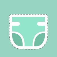 Sticker Diaper 1, Line Cut - Simple illustration vector