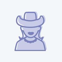Icon Woman - Two Tone Style - Simple illustration, Good for Prints , Announcements, Etc vector