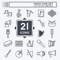 Icon Set Music - Line Style - Simple illustration, Good for Prints , Announcements, Etc vector