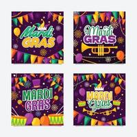 disfruta de la publicación en las redes sociales del festival de mardi gras vector