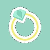 anillos adhesivos, corte de línea: ilustración simple, bueno para impresiones, anuncios, etc. vector