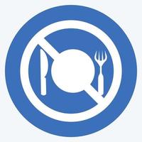 icono sin comida - estilo de sombra larga - ilustración simple vector