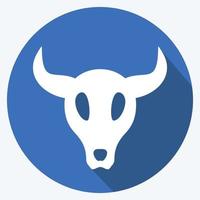 Icon Bull Horns - Long Shadow Style - Simple illustration, Good for Prints , Announcements, Etc vector