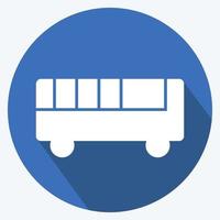 Icono de autobús de juguete - estilo de sombra larga - ilustración simple vector