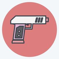 Pistola de juguete de icono - estilo mate de color - ilustración simple vector