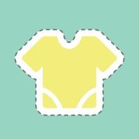 Pegatina camiseta de bebé, corte de línea - ilustración simple vector