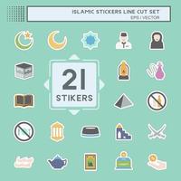 Sticker Set Islamic - Line Cut - Simple illustration vector