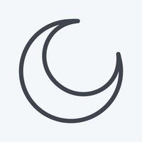 Icon New Moon - Line Style - Simple illustration vector