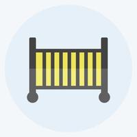 Icon Baby Cot - Flat Style - Simple illustration vector