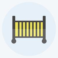 Icon Baby Cot - Flat Style - Simple illustration vector