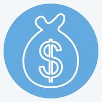 icono de bolsa de dinero - estilo ojos azules - ilustración simple, buena para impresiones, anuncios, etc. vector