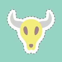 Sticker Bull Horns, Line Cut - Simple illustration, Good for Prints , Announcements, Etc vector