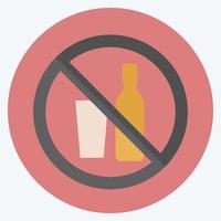 Icon No Drinks - Flat Style - Simple illustration vector