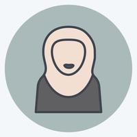 Icon Islamic Woman - Color Mate Style - Simple illustration vector