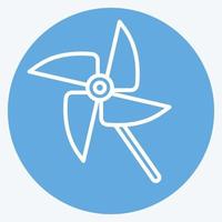 icono de ventilador de juguete - estilo ojos azules - ilustración simple vector